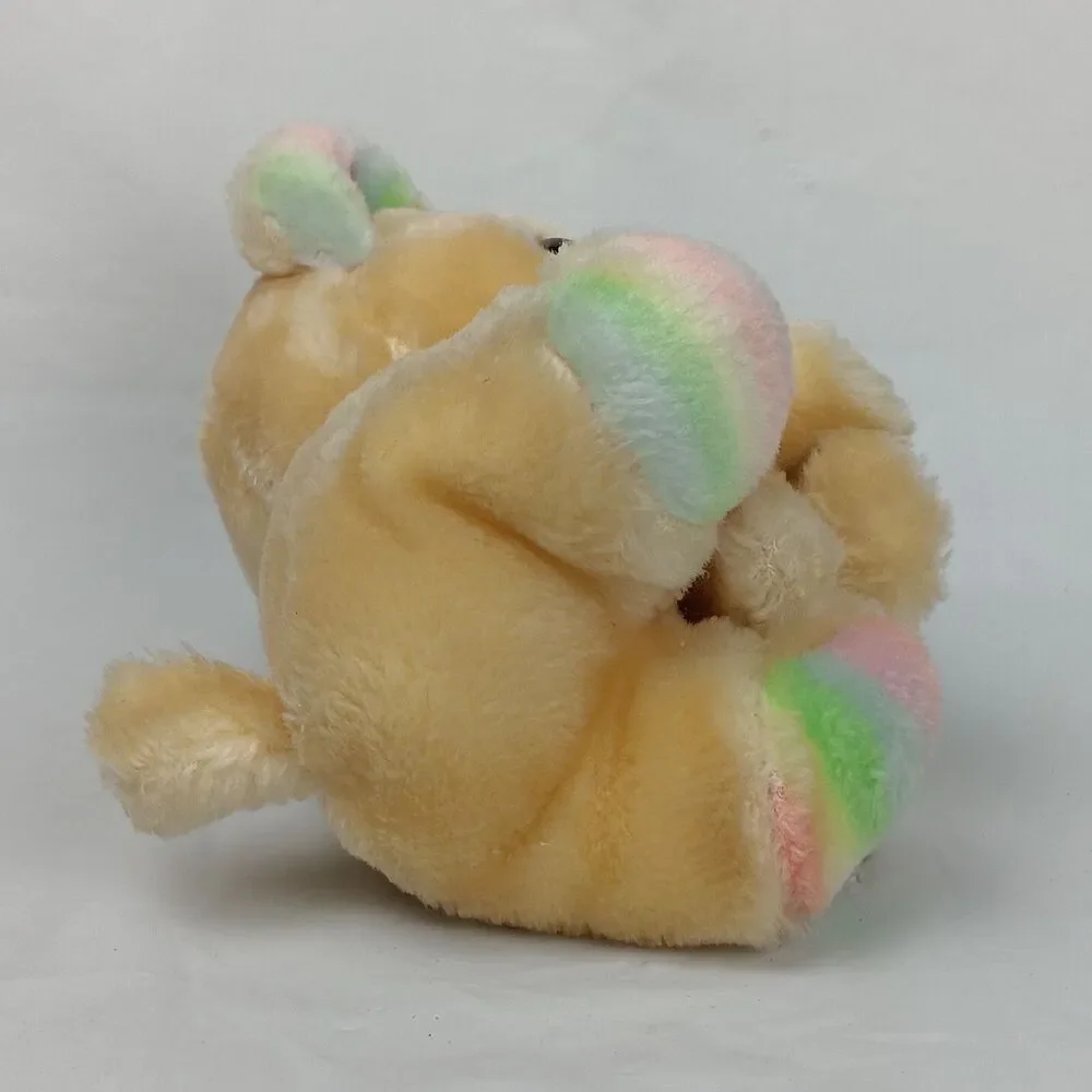 Mama Bear Hugging Baby Bear Plush Tan Pastel Rainbow Soft Stuffed Teddy Toy